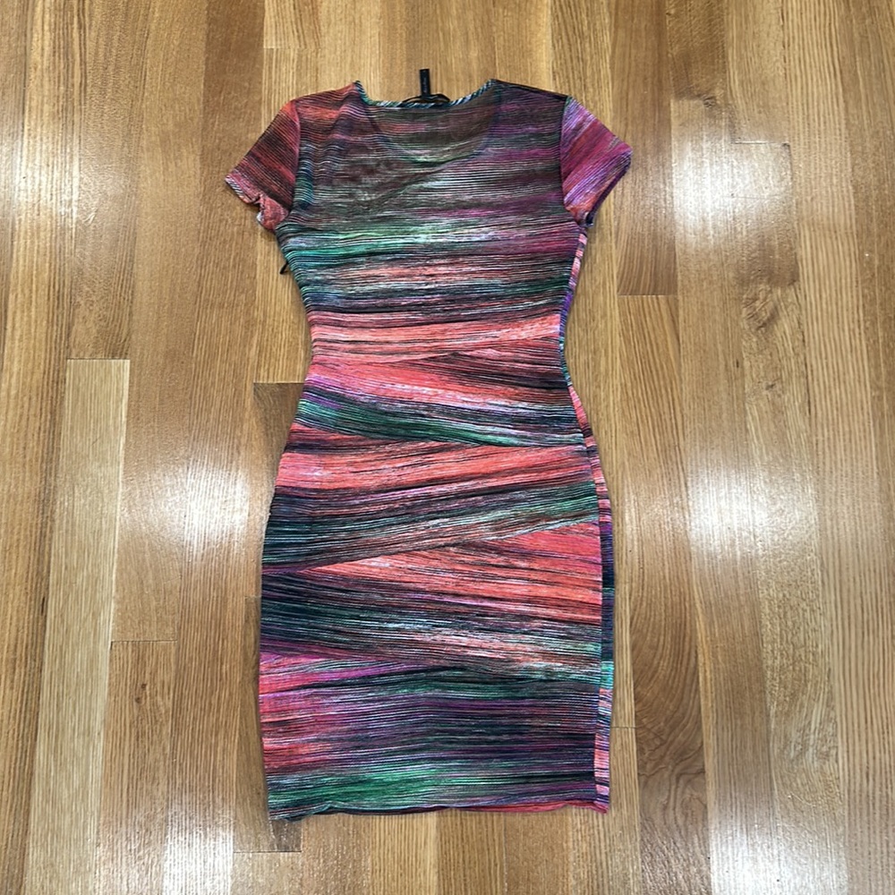 BCBGMaxAzria Colorful Wave Pattern Midi Dress - Picture 2 of 5